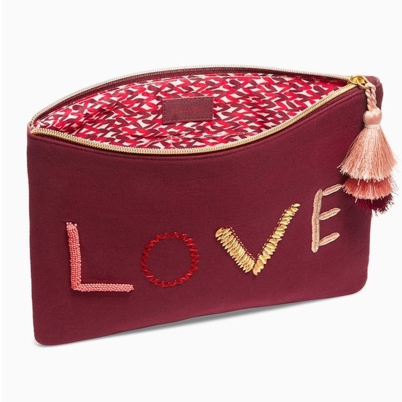Stella & Dot Embroidered Love Pouch - Picture 1 of 4